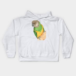 senegal parrot watercolor portrait painting of bird Kids Hoodie